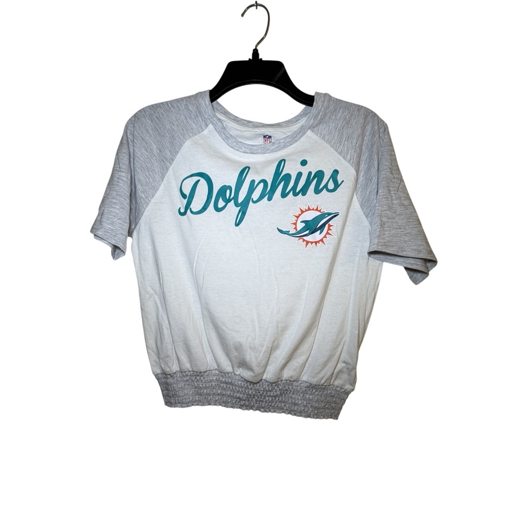 Miami Dolphins NFL Standard Women's Cropped T-Shirt‎ , Large, NWT